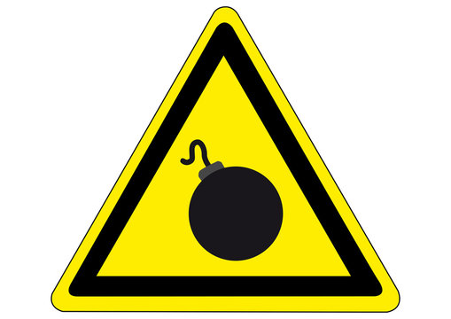Schild Gefahr durch Sprengstoff