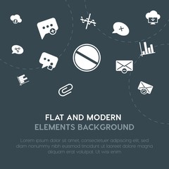 cloud and networking, charts, chat and messenger, email fill vector icons and elements background concept on dark background.Multipurpose use on websites, presentations, brochures and more.
