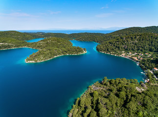 Awesome aerial view at Mljet island in Croatia
