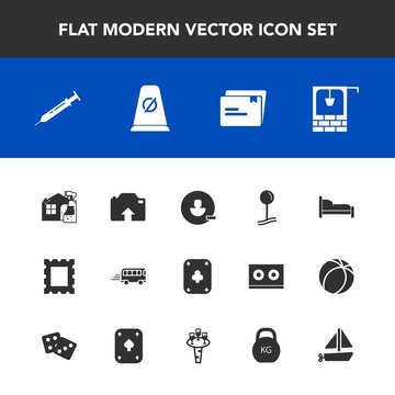 Modern, simple vector icon set with upload, water, furniture, boat, document, frame, poker, transport, border, cleaner, road, map, sign, bedroom, remove, equipment, bus, account, housework, toy icons