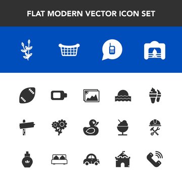 Modern, simple vector icon set with american, direction, duck, christmas, fireplace, ball, sunset, call, sunrise, flower, stadium, frame, photo, sign, phone, floral, dessert, harvest, picture icons