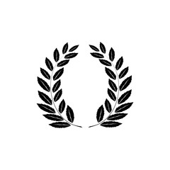 Laurel wreath reward on white background