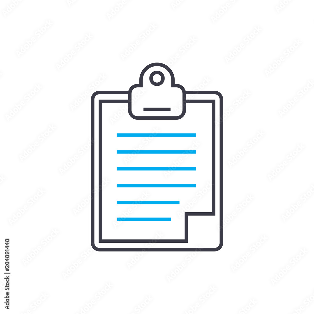 Poster daily report vector thin line stroke icon. daily report outline illustration, linear sign, symbol is