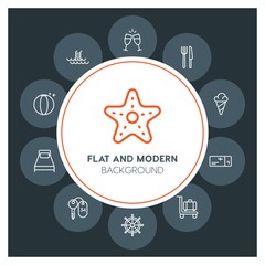 hotel, travel, valentine Infographic Circle outline Icons Set. Contains such Icons as  business,  website,  elements,  background,  pattern,  banner,  slider and more. Fully Editable. Pixel Perfect