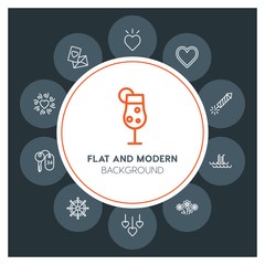 hotel, travel, valentine Infographic Circle outline Icons Set. Contains such Icons as  business,  website,  elements,  background,  pattern,  banner,  slider and more. Fully Editable. Pixel Perfect