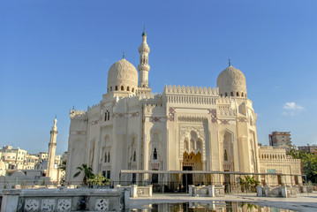 Alexandria, Egypt, 21 February 2018: Alexandria, Egypt, 21 February 2018: Abu al-Abbas al-Mursi Mosque