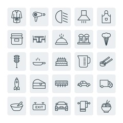 Moder Simple Set of transports, food, hotel Vector outline Icons. Contains such Icons as  front,  transport,  food,  transportation,  pasta and more on white background. Fully Editable. Pixel Perfect.