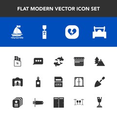 Modern, simple vector icon set with nature, chocolate, dessert, heart, board, beverage, calendar, vehicle, data, document, fireplace, message, christmas, fire, timetable, sweet, liquid, love icons