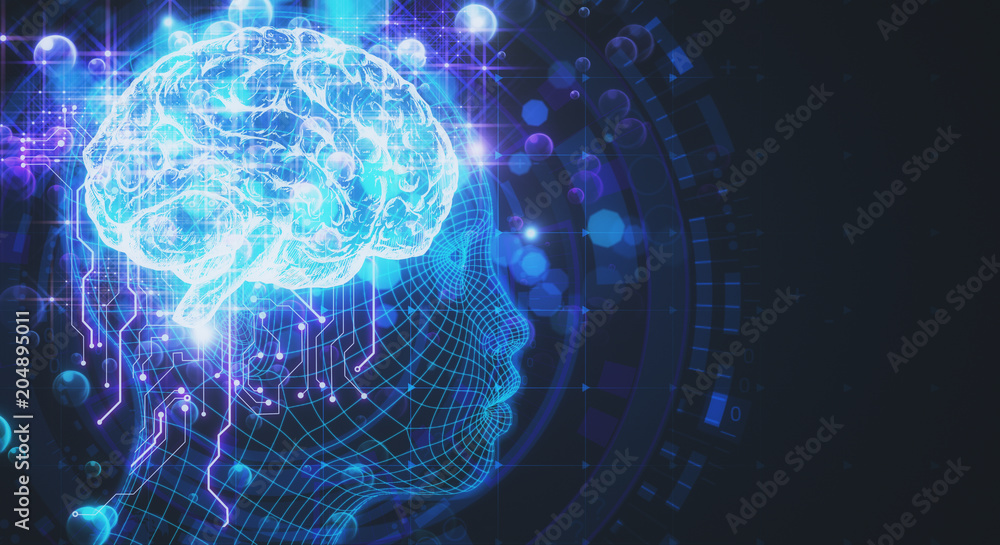 Poster science, artificial intelligence and robotics background