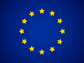 GDPR - General Data Protection Regulation. EU flag blue background. Vector illustration