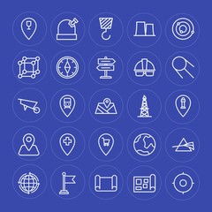 Modern Simple Set of industry, science, location Vector outline Icons. Contains such Icons as  colorful,  energy,  city, construction,  road and more on blue background. Fully Editable. Pixel Perfect.