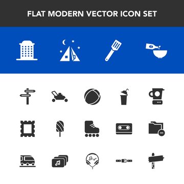 Modern, simple vector icon set with garden, sport, way, frame, outdoor, pan, leisure, beverage, travel, dessert, summer, business, fruit, ball, lawn, photo, skating, skate, arrow, direction, ice icons