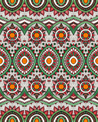 Decorative pattern with geometric and floral ornaments. Color pattern