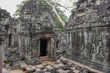 Fototapeta premium Ancient Preah Khan temple in Angkor. Siem Reap, Cambodia