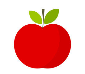Red apple, flat design icon