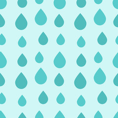 Blue rain drops seamless pattern