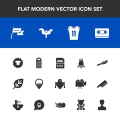 Modern, simple vector icon set with business, fork, cutlery, retro, clothes, bell, nation, job, work, file, fashion, nature, grater, natural, plant, data, android, tree, tape, dinner, futuristic icons