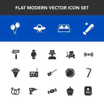 Modern, simple vector icon set with tie, baseball, time, flower, radio, car, floral, league, gadget, furniture, double, decoration, health, smart, celebration, truck, musical, white, watch, roll icons