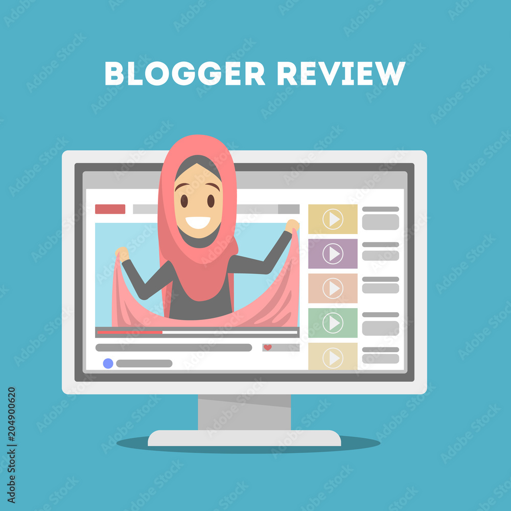 Poster blogger in computer.