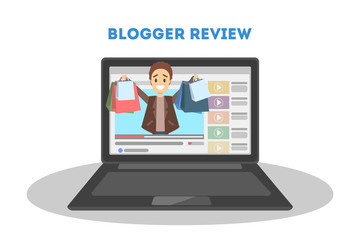 Blogger in computer.