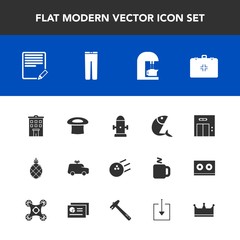 Modern, simple vector icon set with document, department, lift, ball, sport, modern, fresh, write, office, house, elevator, tropical, fruit, seafood, hydrant, entrance, fire, pineapple, safety icons