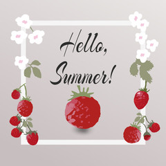 flower greeting card Hello summer