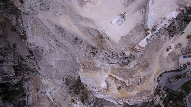 Carrara marble quarry aerial shot