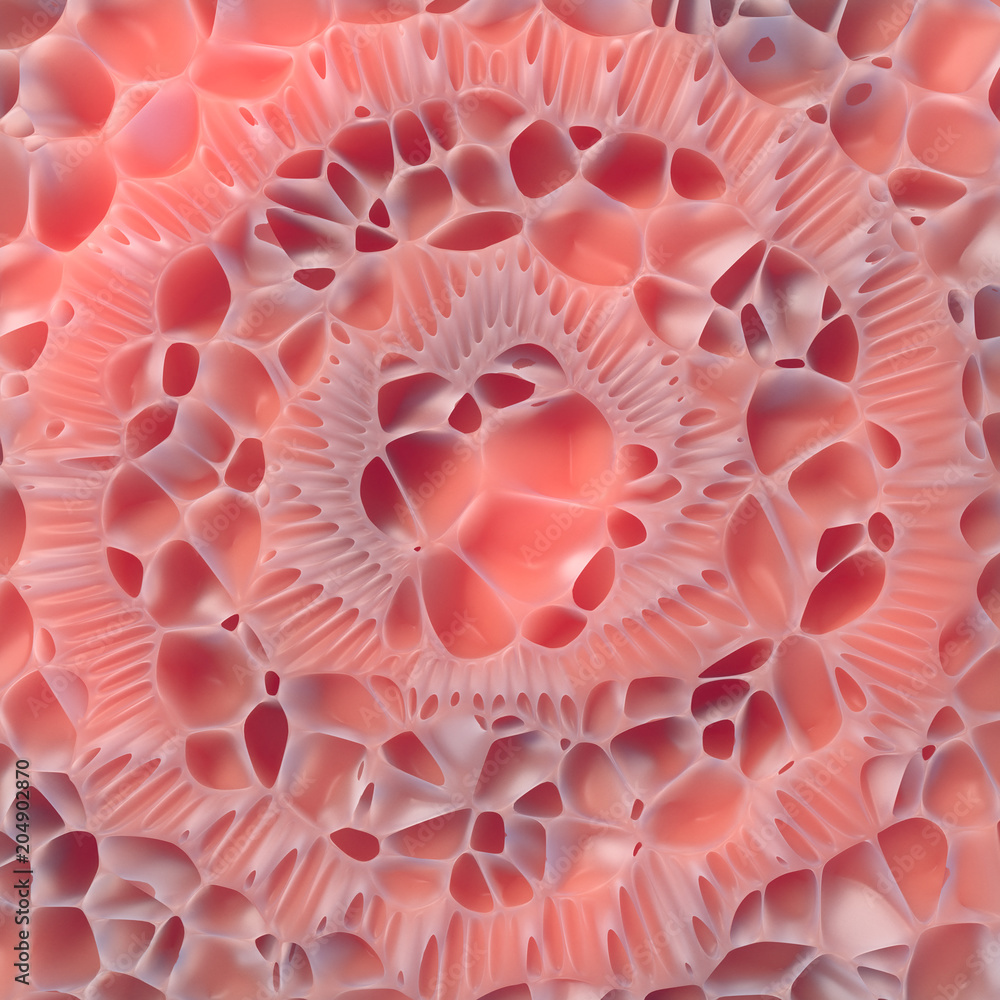 Aufkleber Abstract geometrical science concept. Organic voronoi pattern. 3d rendering