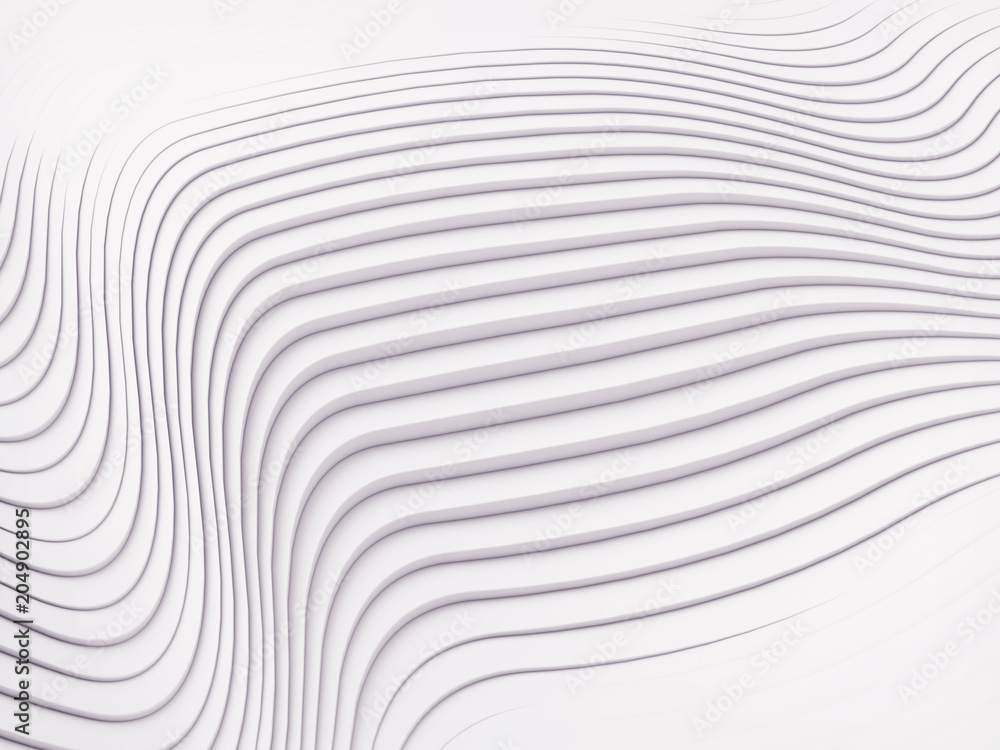 Aufkleber Wave band abstract background surface 3d rendering