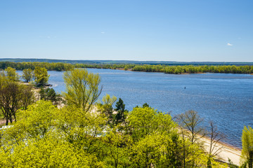 Aerial view on Dnieper river in Ukraine