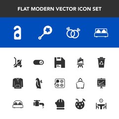 Modern, simple vector icon set with wedding, label, gas, toy, child, waste, romance, baby, send, animal, art, shopping, drawing, infant, double, garbage, jacket, oven, computer, bedroom, stove,  icons