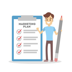 Man with marketing plan.