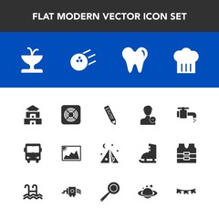 Modern, simple vector icon set with frame, tent, photo, temple, dental, health, air, user, faucet, pen, chief, profile, bathroom, water, outdoor, delete, avatar, transportation, fan, adventure icons