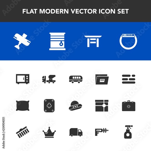 modern simple vector icon set with watch template mixer speed paper oven template