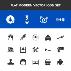 Modern, simple vector icon set with tie, alcohol, fashion, engagement, wedding, circus, dinner, diamond, kebab, glass, meat, space, van, planet, account, ring, science, tool, laboratory, vehicle icons