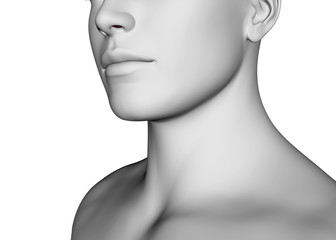 White Human Throat - 3D