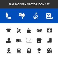 Modern, simple vector icon set with home, drink, scale, person, hot, message, diagram, blossom, shipping, shopping, envelope, black, hospital, ink, sakura, nature, white, shirt, clothes, spring icons