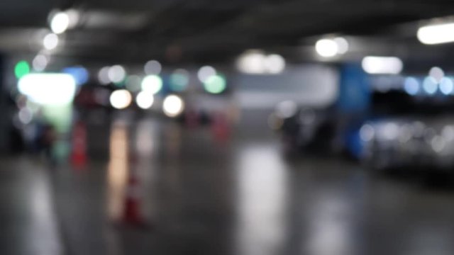 blur scene, car parking in business building