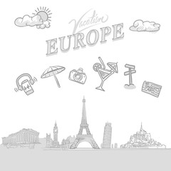Naklejka premium Europe travel marketing cover