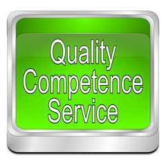 Quality Competence Service Button - 3D illustration