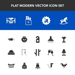Modern, simple vector icon set with bowling, sad, fun, family, hotel, delivery, sweet, food, sunrise, nature, baby, kitchen, light, cute, cocktail, asia, horse, glass, sunset, cargo, privacy icons