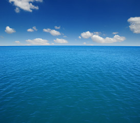 Blue sea water surface