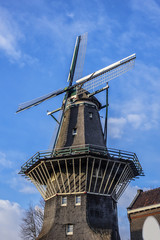 De Gooyer Windmill - Amsterdam most iconic mill. De Gooyer Windmill - was built in 1725 - the tallest wooden mill in the Netherlands. Amsterdam, Netherlands.