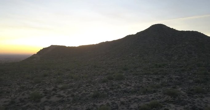 Desert mountain ranges - backlit with georgous sunset