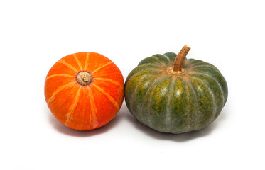Colorful pumpkin and squash, Red Kuri, Kabocha,