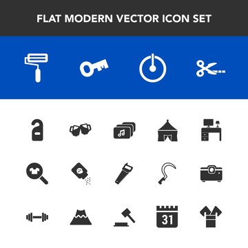 Modern, simple vector icon set with beer, work, file, bar, motel, female, key, fashion, roller, saw, power, hotel, business, drink, button, music, white, health, kimono, traditional, pub, circus icons