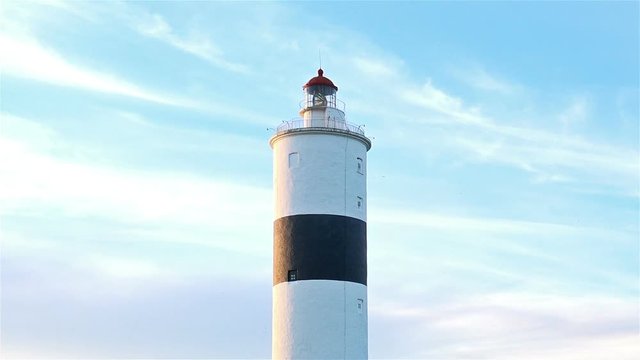 Close-up View of Lighthouse against blue sky