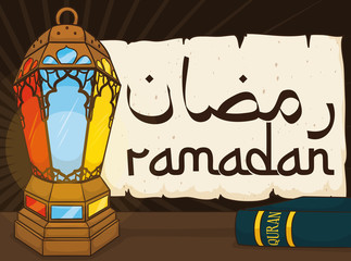 Traditional Set of Elements for Ramadan Celebration, Vector Illustration