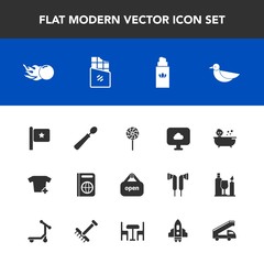 Modern, simple vector icon set with kitchen, store, dessert, spoon, bar, clothing, national, bottle, aroma, immigration, lollipop, astronomy, open, animal, clothes, document, shirt, fashion, kid icons