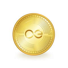 Aeternity Cryptocurrency Golden Coin Isolated